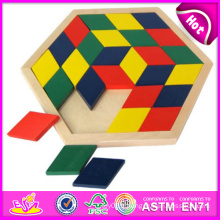 2014 nouveaux jouets en bois de puzzle de bloc, jouets en bois de puzzle de bloc de haute qualité, jouets de puzzle en bois de vente chaude de bloc W13A048